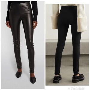 Joseph Leather Lambskin Panel & Gab Stretch leggings trousers pants 36